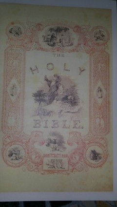 Extra large exact reproduction of the 1846 Illuminated Bible inside cover page