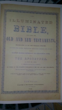 Title page from the exact reproduction of the 1846 Illuminated Bible